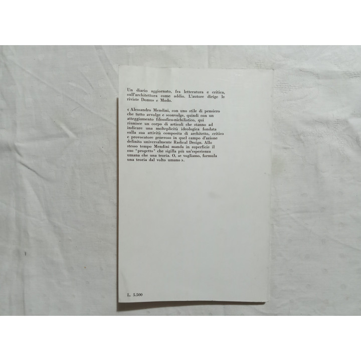 Alessandro Mendini.Architettura addio Shakespeare & Company  I° edizione 1981