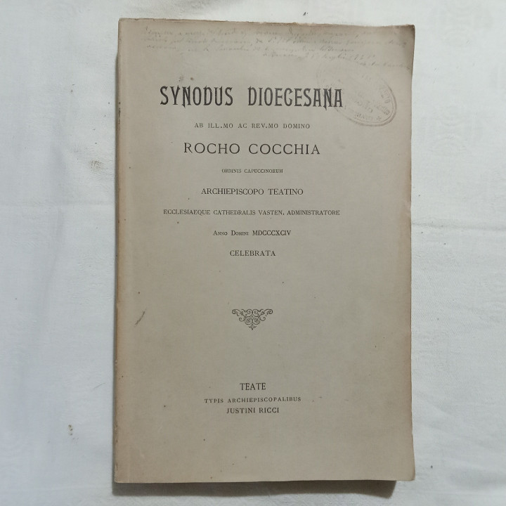 Synodus Diocesana ab ill.mo ac rev.mo Domino Rocho Cocchia