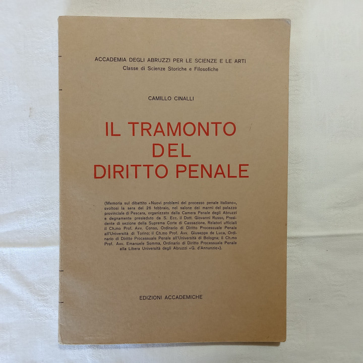 Camillo Cinalli Il tramonto del diritto penale