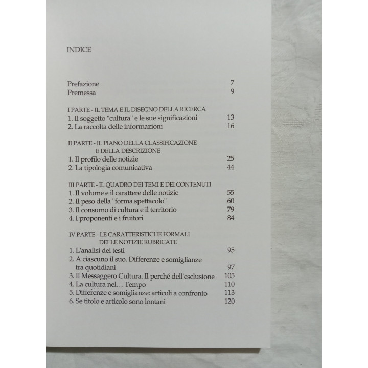 Cultura e informazione giornalistica, uno studio sulla stampa regionale. A cura di Eide Spedicato