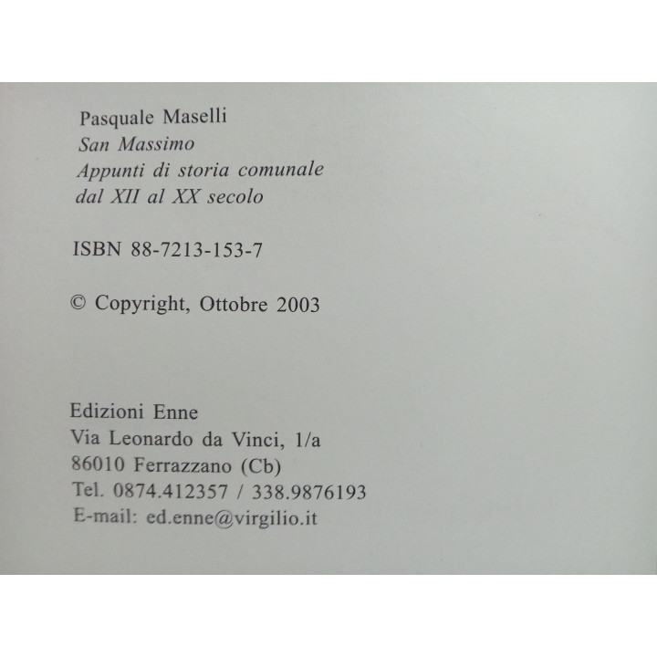 Pasquale Maselli. San Massimo. Appunti di storia comunale dal XII al XX secolo