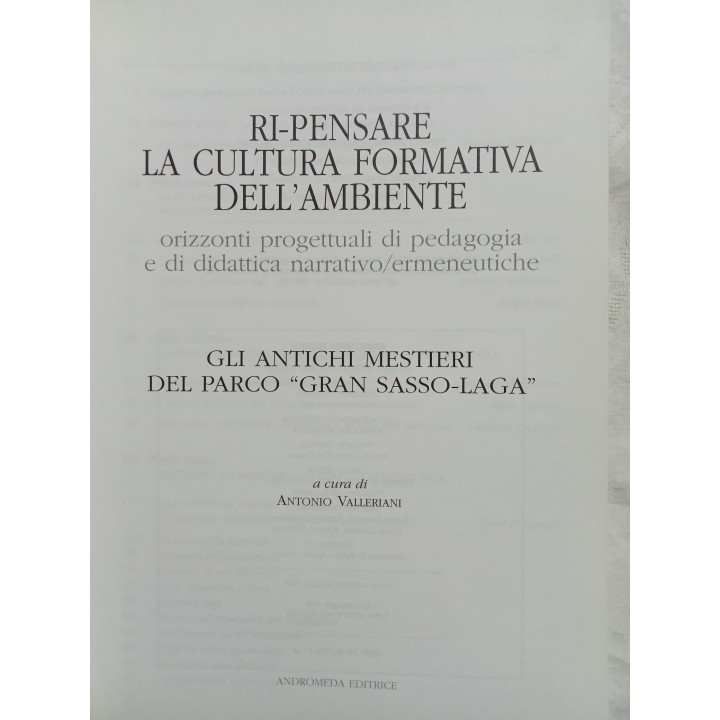 Ri-pensare la cultura formativa dell’ambiente. A cura di Antonio Valleriani