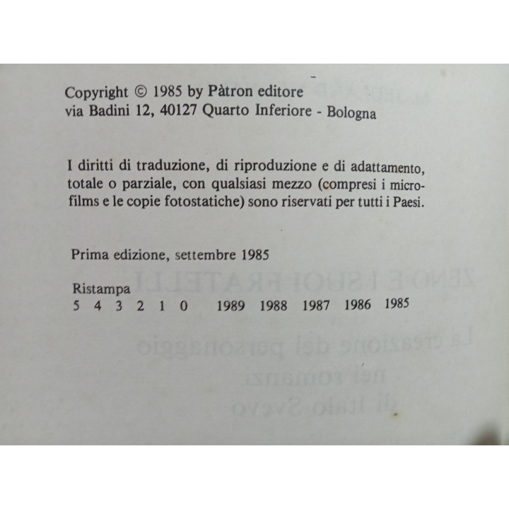 M. Jeuland Meynaud. Zeno e i suoi fratelli. La creazione del personaggio nei romanzi di Italo Svevo