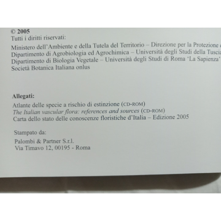 Anna Scoppola Carlo Blasi. Stato delle conoscenze sulla flora vascolare d’Italia
