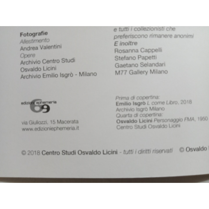 Osvaldo Licini Emilio Isgrò. Lettere. A cura di Marco Bazzini Daniela Simoni