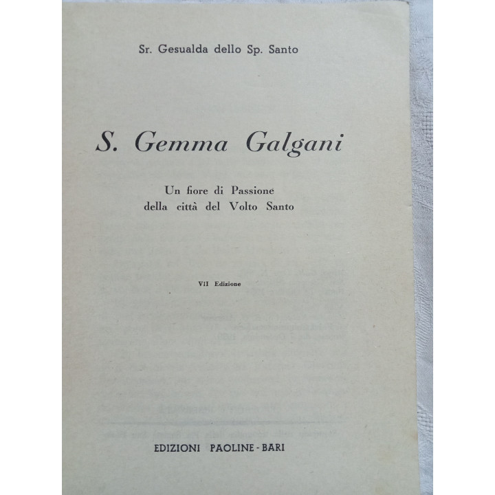 Sr. Gesualda dello Sp.Santo. S.Gemma Galgani