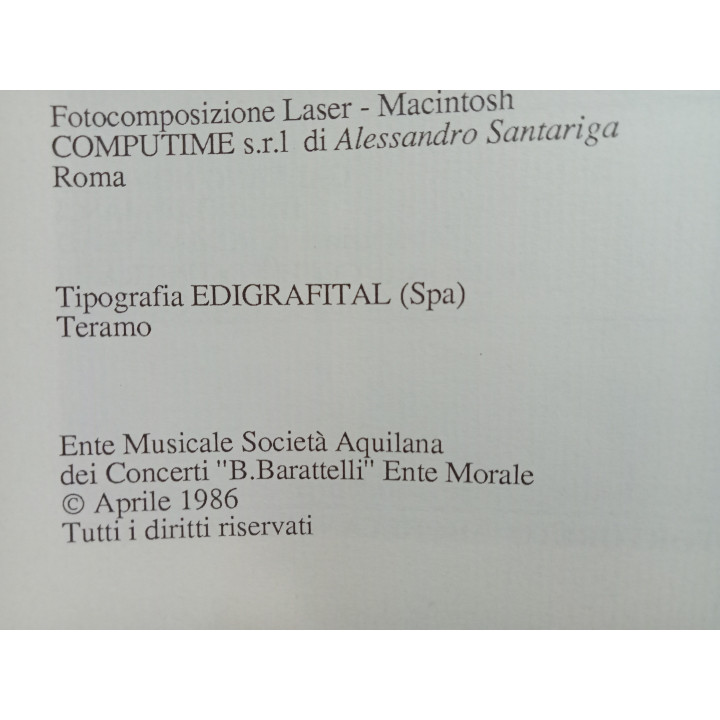 Walter Tortoreto. 40 anni per al musica. Annuario della Società Aquilana dei Concerti “B.Barattelli” ( 1946-1986 )